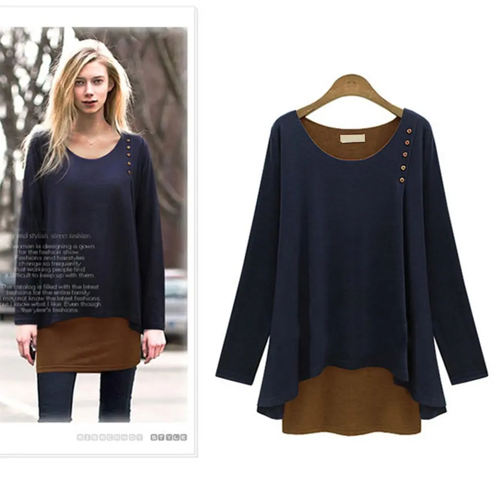 Buy 2018 Women Autumn Winter T shirt Cotton Loose Warm