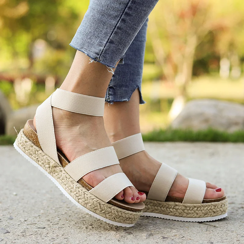 

Women Platform Sandals Summer Black Wedge Espadrilles Women Sandals Open Toe Gladiator Sandals Women shoes