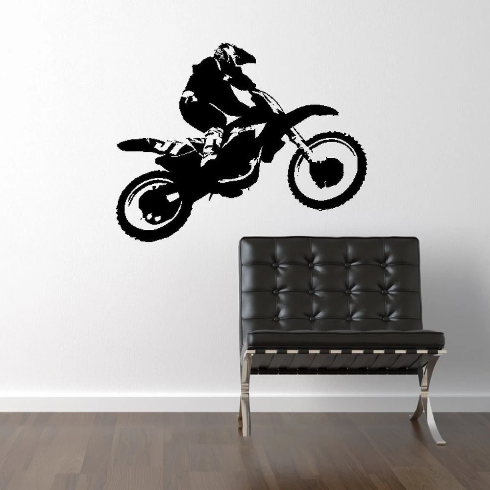 Scrambler Motorcycle Dirt Bike Wall Art Car Decal Sticker Diy Home Decoration Removable Wall Decoration Bedroom 68x55cm In Wall Stickers From Home