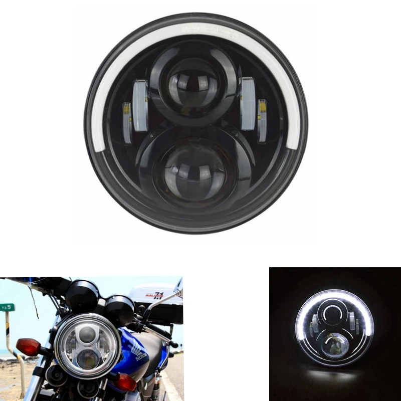 

DOT SAE E9 approved 7inch Round Headlight With halo ring For Honda CB500 CB1300 Hornet250