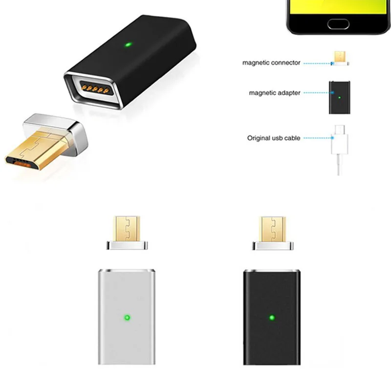 Магнитный Micro USB Женский к type C/для Lightning/Micro Мужской соединитель конвертер USB-C Android Магнитный телефонный адаптер металлический штекер