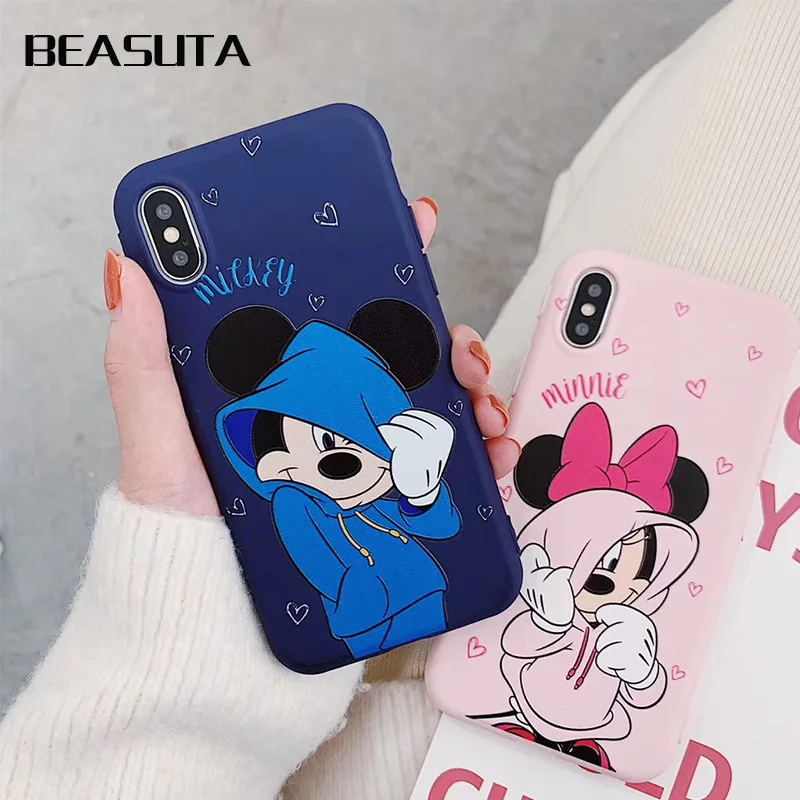 

Cartoon Mickey Minnie Case For iPhone 6 6s 8 X 7 Plus XR XS MAX Cover For iPhone 7 Cute Donald Daisy Duck Soft TPU Fundas