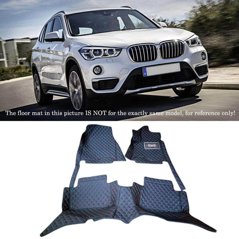 

For BMW X1 F48 2016 2017 Interior Leather Floor Carpets Car Foot Mat Pad 1set Car Styling accessories!