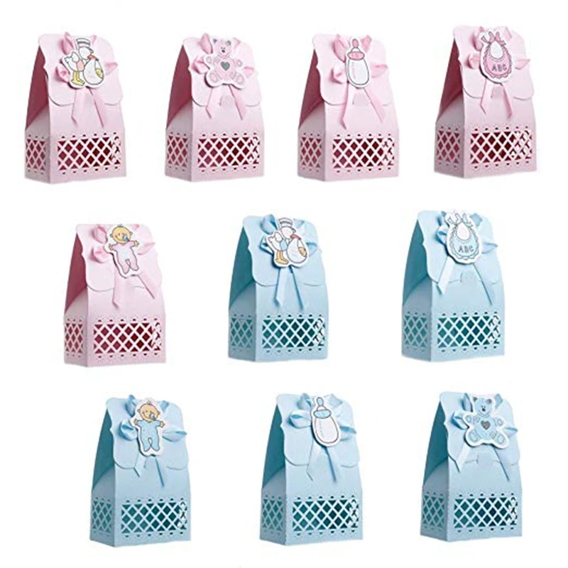 

12Pcs Cute Boy Girl Paper Baptism Baby Shower Candy Box Decoration Kid Favors Gift Bag Sweet Birthday Event Party Supplies