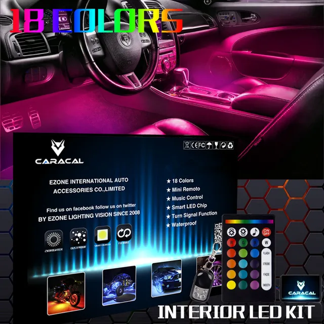 Aliexpress 4pc 24 Custom Led Neon Interior Car Accent 4pc 24 Custom Led Neon Interior Car Accent Glow Footwell Lighting Kit