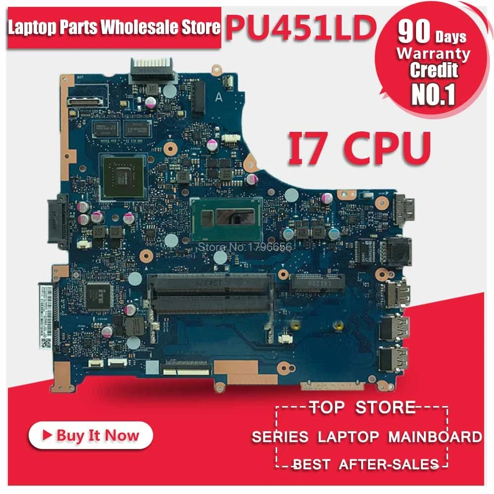 For ASUS PU451LD PU451 PU451L Motherboard With i7 CPU GT820M REV2.0 Mainboard