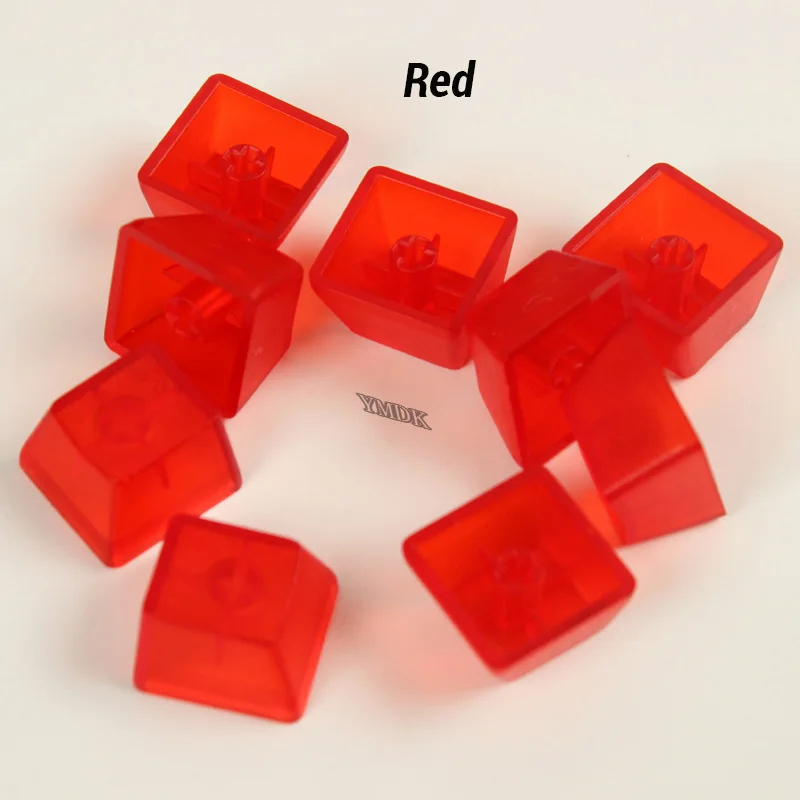 ABS пустой прозрачный синий просвечивающий брелок 1u для MX переключателей механический тестер переключателя клавиатуры - Цвет: Red