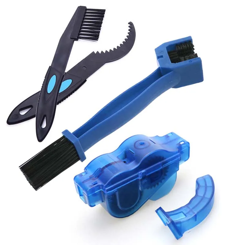 

New Motorcycle Bike Bicycle Chain Cleaner Machine Brushes Scrubber Tool kit Cycling Clean Wash