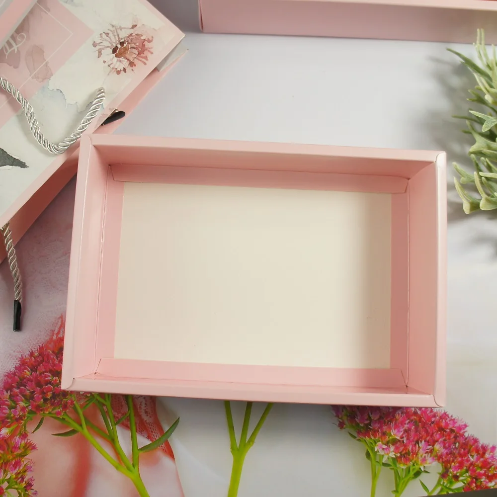 21*14*5 см 5 шт. цветок спрятать в розовом дизайне печенье mooncake подарочная бумажная коробка мешок макарон шоколадные закуски сладкие конфеты использовать упаковочные коробки