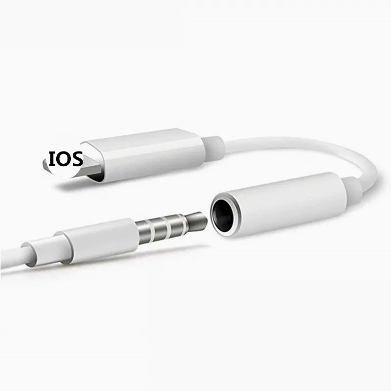 

For iphone To 3.5mm Headphone Jack Adapter For iPhone X 7 8 Plus AUX For Lighting Female To 3.5mm Male Adapters Headphone Cable