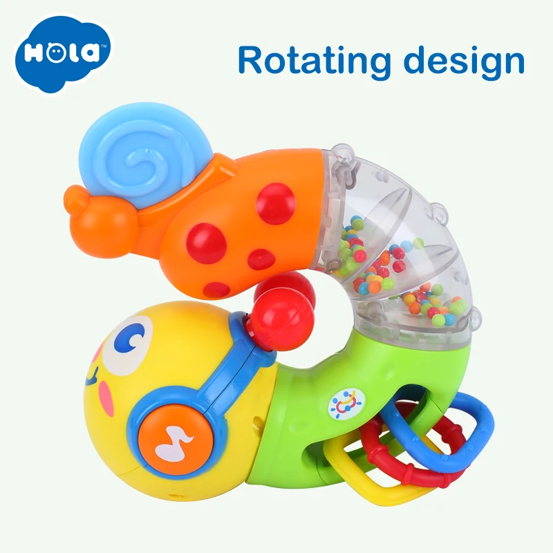 Free Shipping Huile Toys 917 Transformable & Musical Twisting Worm animal rattles and belt teethers rotating baby toys 