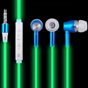 Briame Luminous Headphone Glow Earphone Night Light Glowing Headset Stereo Sport Headphones With Microphone for iphone Xiaomi