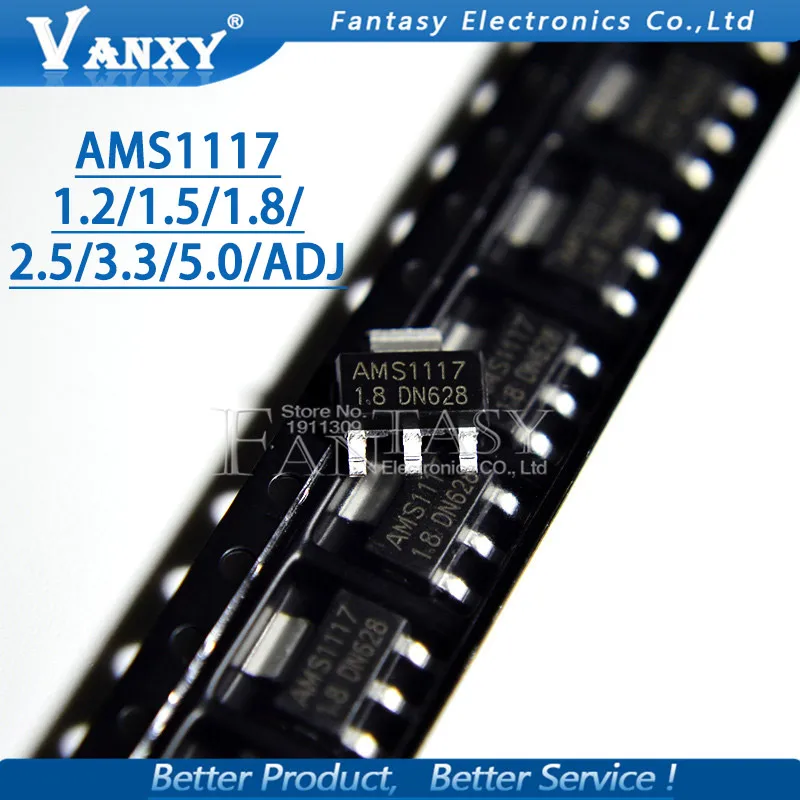 

20PCS AMS1117 AMS1117-3.3V AMS1117-ADJ AMS1117-1.8 AMS1117-1.2 AMS1117-5.0 AMS1117-2.5 AMS1117-3.3 AMS1117-5.0 AMS1117-1.5