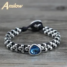 Anslow – bracelet en cuir avec perles pour femmes, bijoux à la mode, meilleure vente, fait à la main, bricolage, cadeau, offre spéciale, 2019, LOW0736LB