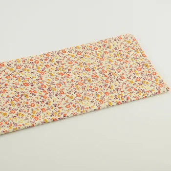 

1 piece pre-cut fat quarter orange floral and leaves designs 50cmx50cm printed cotton fabrics clothing craft sewing home textile