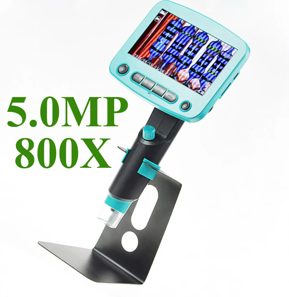 Портативный USB цифровой микроскоп 800X8 светодиодный 5.0MP эндоскопическая увеличительная камера HD+ подставка