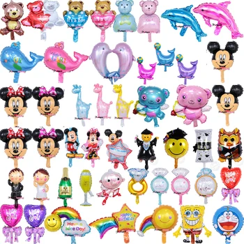 

50pc Mini Cartoon Animal Mickey Minnie Dog Aluminum foil Balloons Child Birthday Party Wedding Decor Children's Toys air balloon