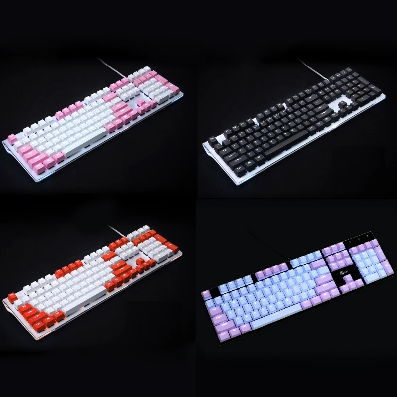 Translucent Double Shot PBT 104 KeyCaps Backlit For Cherry MX Keyboard Switch