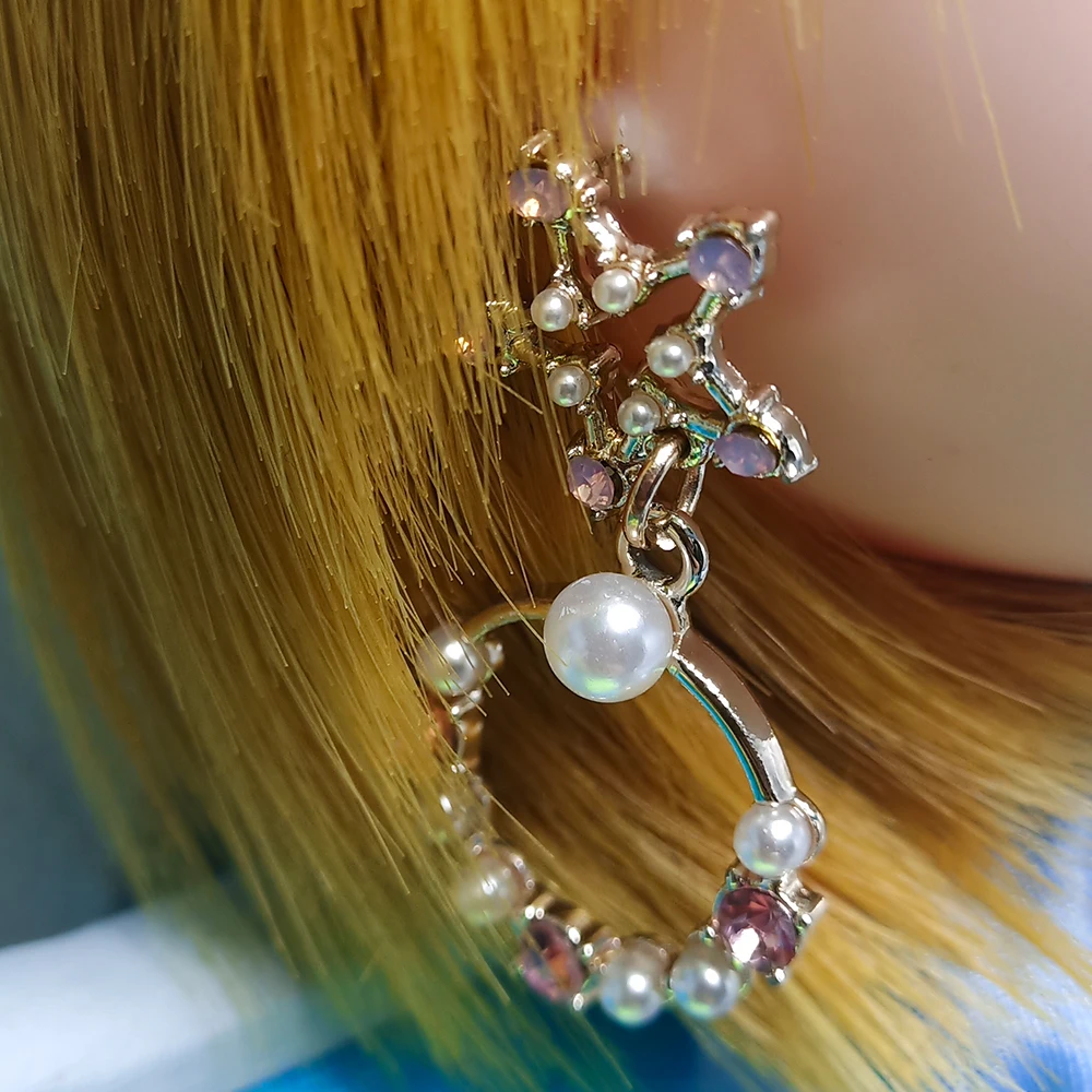 Кукольные серьги sweet pea с жемчугом и бриллиантами кукла Reborn BJD 1/3 1/4 1/6 красивые