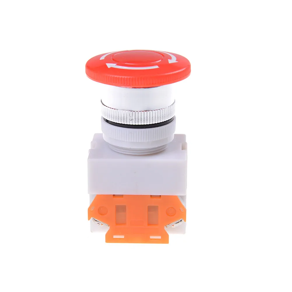 1PCS Amico Red  AC 10A e-stop switch Mushroom Cap 1NO 1NC DPST Emergency Stop Push Button Switch