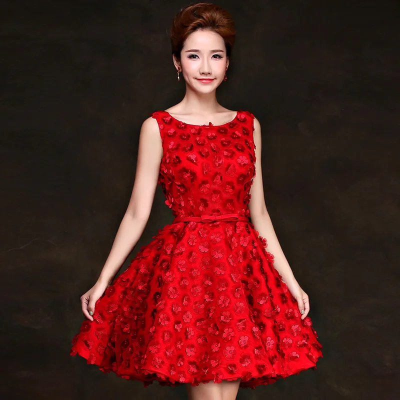 Vintage Burgundy Beaded Lace Cocktail Dresses 2017 Short Knee Length