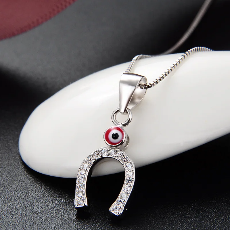 LOzrunVE 2018 простой Турция Blue Eyes кулон Цепочки и ожерелья для Новинки женщин Bijoux