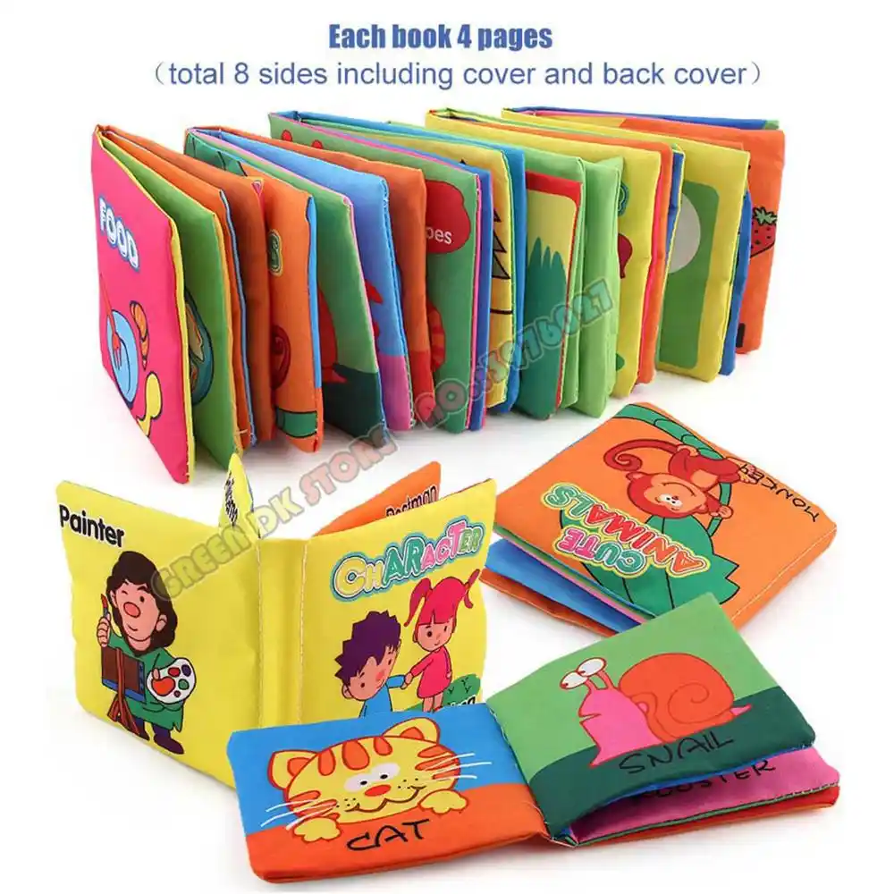 6 Pcs Kain Bahasa Buku Bayi Cerdas Pembelajaran Edukasi Kartun Buku Anak Anak Belajar Awal Mudah Dicuci Lembut Kain Buku AliExpress