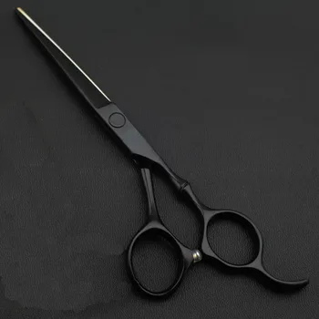 

6inch Black Painting Hair Scissors Bamboo Handle Barber Hairdressing Scissors Thinning Shears Professional High Quality