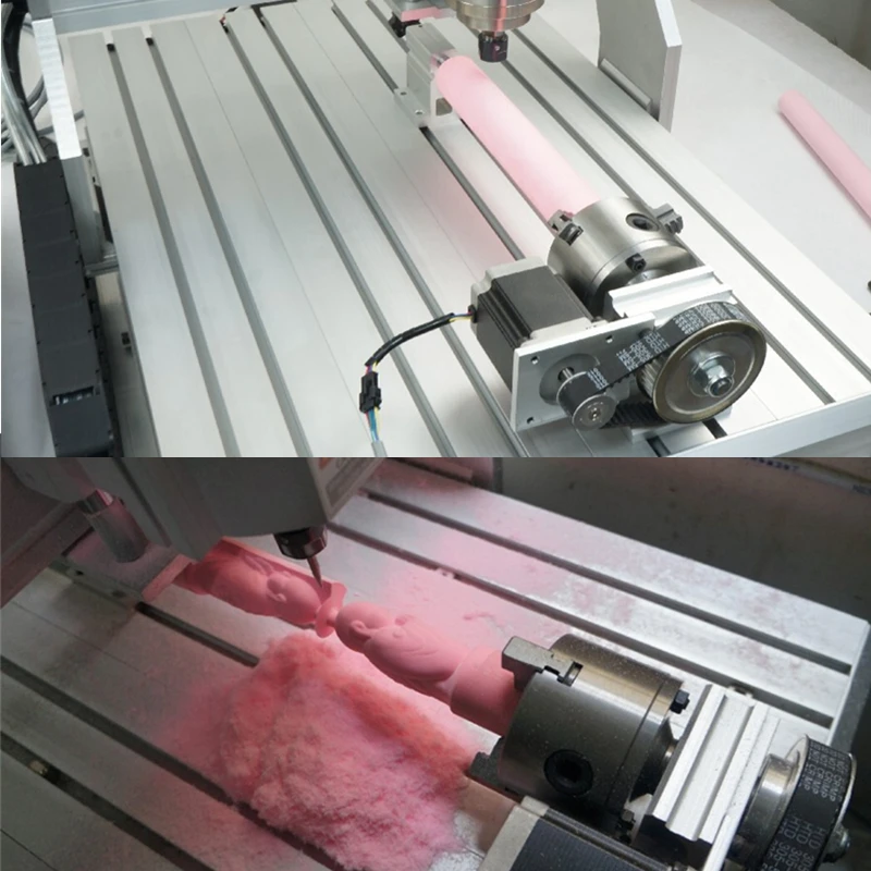 1500W wood router 4 axis CNC 8060 PCB milling machine cnc engraver with cutter bit