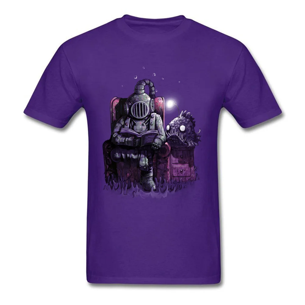 Reading diver Crew Neck Tshirts April FOOL DAY Tops Shirts Short Sleeve Fashionable 100% Cotton Geek T Shirt Slim Fit Youth Reading diver purple
