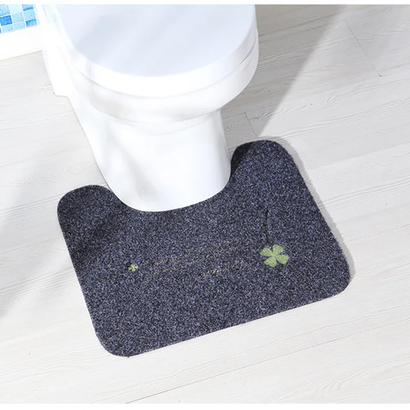 U Shaped Strong Water Absorption Bathroom Mats Pastoral Style