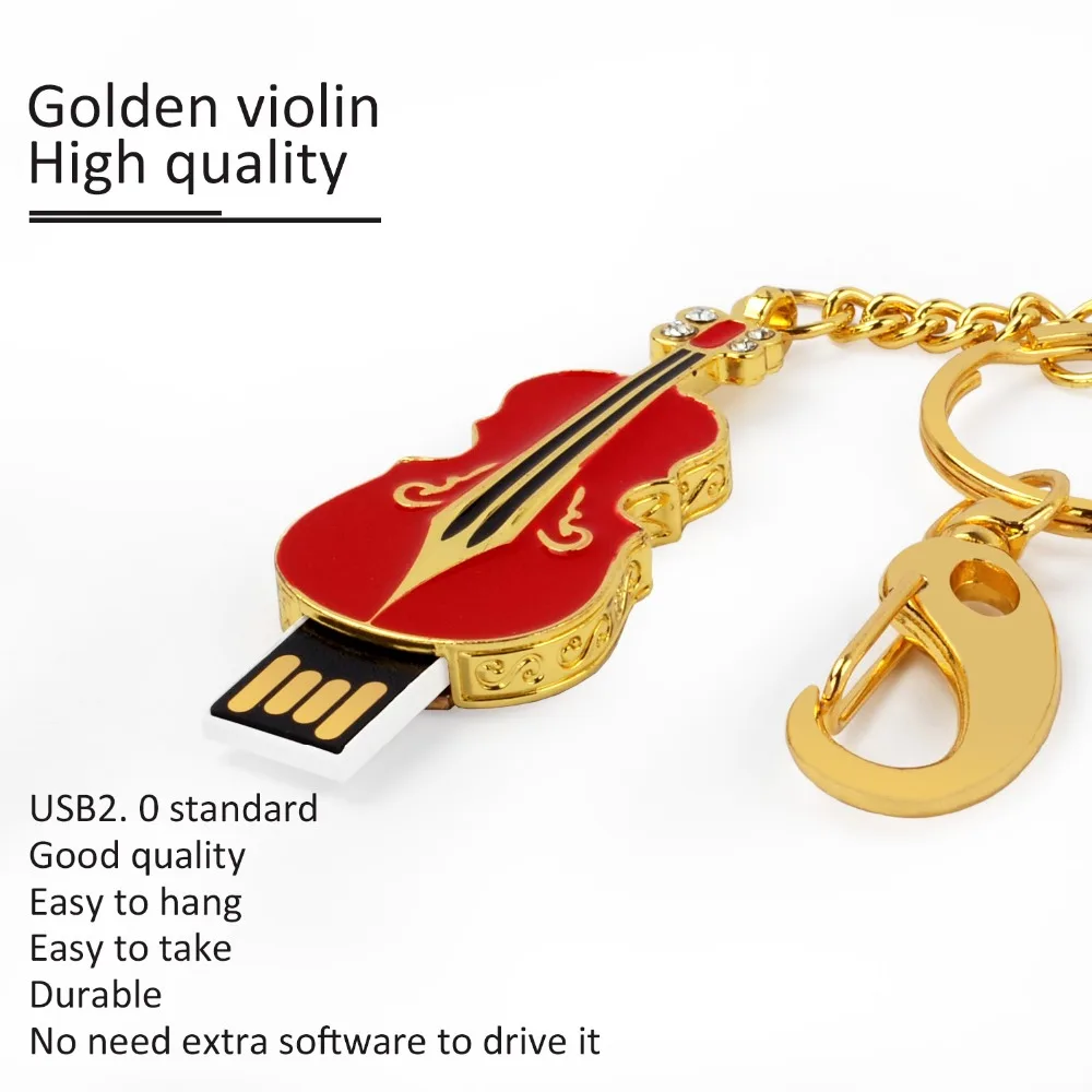 USB флеш накопитель для скрипки металлический высокого качества 64 ГБ 32 16 8 4 Гб