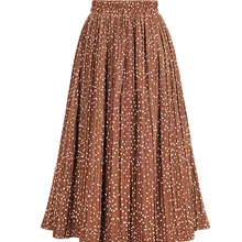 Gruiiceen весенние джинсы с высокой талией, юбка с узором в горошек и принтом в виде юбка женская плиссированная юбка средней длины для лета