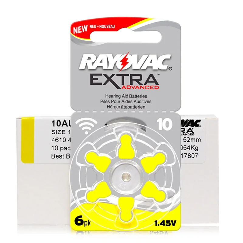 60 PCS RAYOVAC EXTRA Zinc Air Performance Hearing Aid Batteries A10 10A 10 PR70 Hearing Aid Battery A10