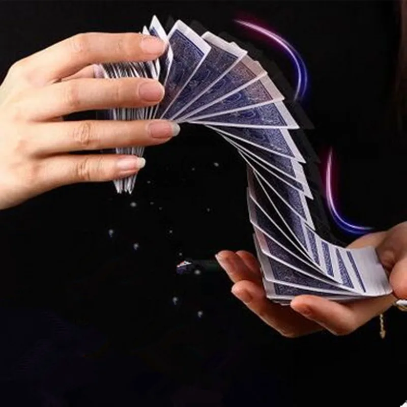 

Magic Electric Deck 1Pcs Red Or Blue Acrobatics Waterfall Card Magic Props Stage Magic Tricks Free Shipping