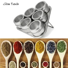 Новые Полезные кухонные принадлежности 6 шт. Магнитный банка для хранения специй жестяные банки контейнер с держателем стойки шейкеры приправа