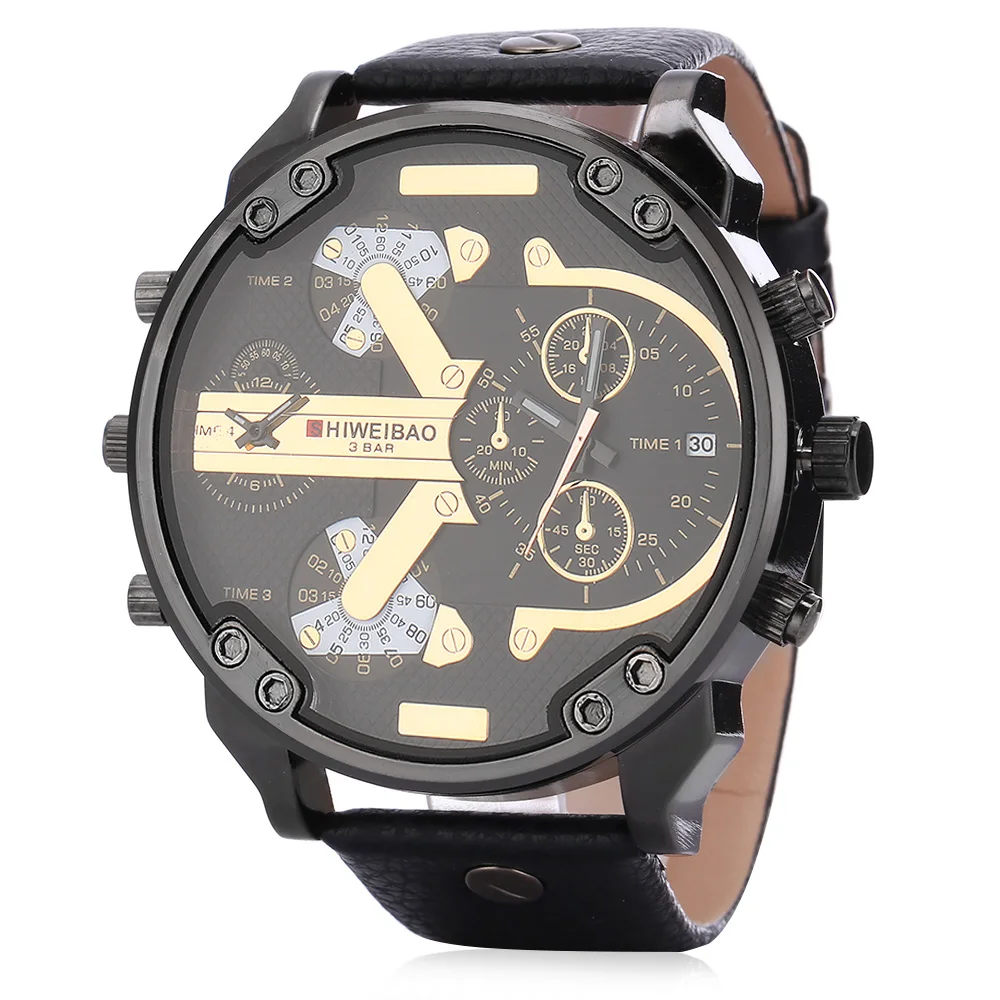dz military watches for men cool mens watches quartz wrist watch dual time zones clocl male free shipping (6)