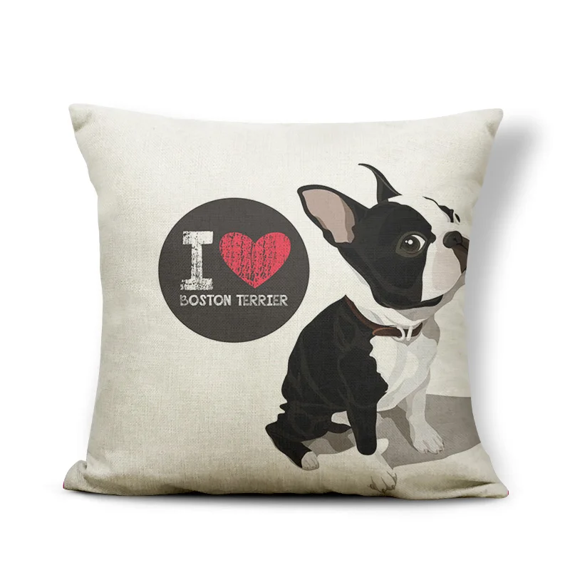 Lovely Bull Terrier Beagle Cushion Covers Boston Terrier Boxer Dog Pillow Cases Bulldog Cat Chihuahua Doberman Home Decor