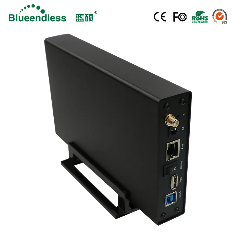 Multi function 5GBPS aluminum external hard drive case sata usb 3.0 hdd wifi Router HDD RJ45