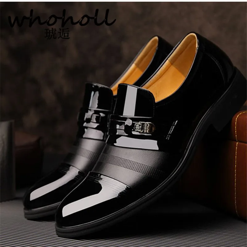 

Whoholl Spring Autumn Men Formal Wedding Shoes Luxury Men Business Dress Shoes Men Loafers Pointy Shoes Big Size 38-48