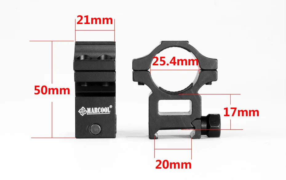 MARCOOL прицела 25,4 мм высокой 20 мм кольца для прицела Weaver Пикатинни прицел оптический прицел турели упакованы в пластиковой коробке