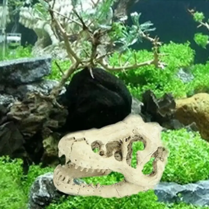 Смола аквариумная декорация для террариума Смола череп динозавра для аквариума смола орнамент аквариума украшение 8,5x5,5X4,5 cm