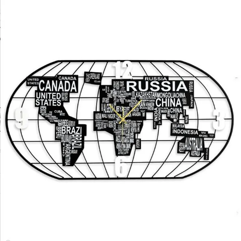 Скандинавский Тихий мир часы карта настенные для гостиной Современные Простые