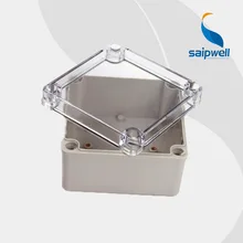 125*125*75mm IP66 ABS Clear Waterproof Cable Box Plastic Enclosure with Transparent Cover (DS-AT-1212-S)