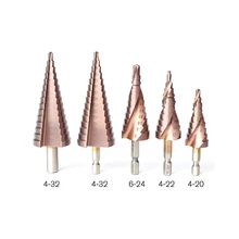 DIY HSS-CO M35 Hexagonal Shank Spiral Groove Step Drill Bit Metal Cone Step Drill Bit Stainless Steel Hole Saw Hole Cutter
