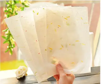

Free Shipping(100 pcs/lot) 6 Colors Handmade Flower Paper Xuan Paper Letter Paper Retro Art Gift