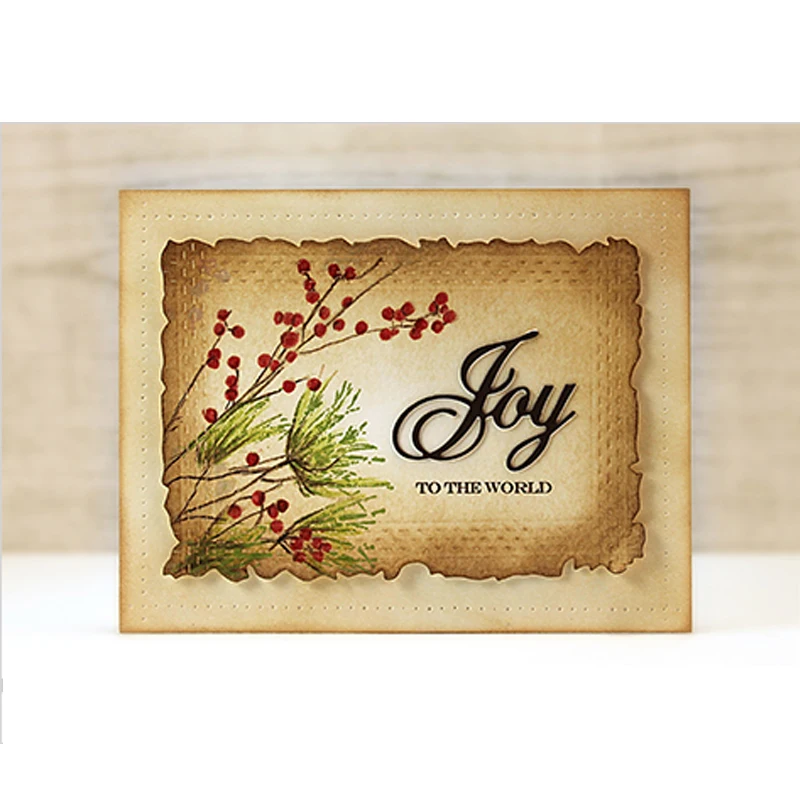 돼지 6 개/대 찢어진 직사각형 프레임 스텐실 금속 절단 다이 스텐실 DIY Scrapbooking 앨범 엠보싱 종이 카드