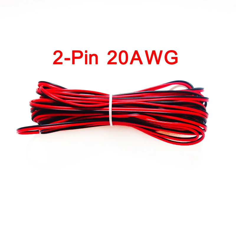 5 м 10 м 20 м 2Pin 3Pin 4Pin 5Pin 18AWG 20AWG 22AWG электрический провод кабель-удлинитель для Светодиодные ленты светильник - Цвет: 20AWG 2Pin