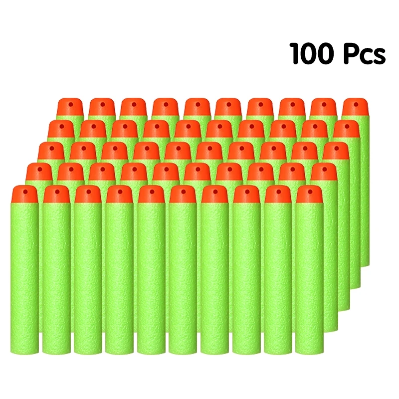 

100PCS Soft Bullets For Nerf Bullets Soft Hollow Hole Head 7.2cm Refill Darts Toy Gun Bullets Series Blasters Kid Children Gift