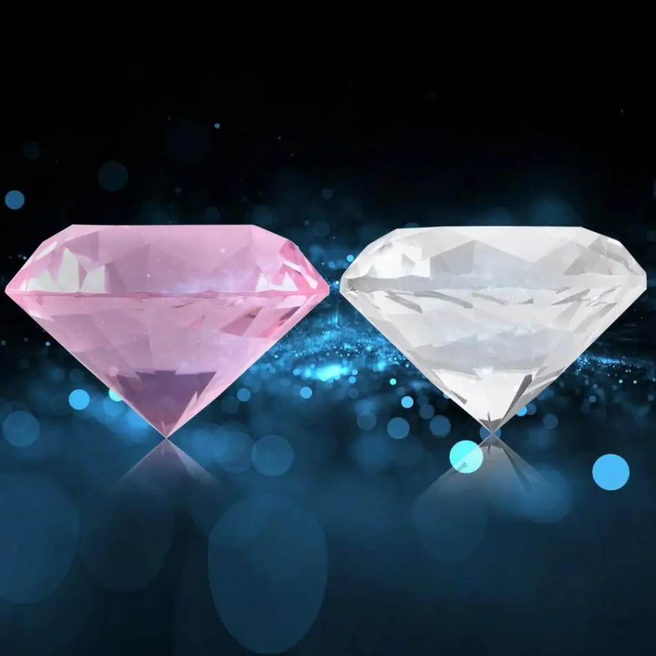 

1/2pcs Transparent Pink Diamond Nail Art Display 60mm Glass Crystal Hand Model Shoot Ornament DIY Salon Manicure Accessories